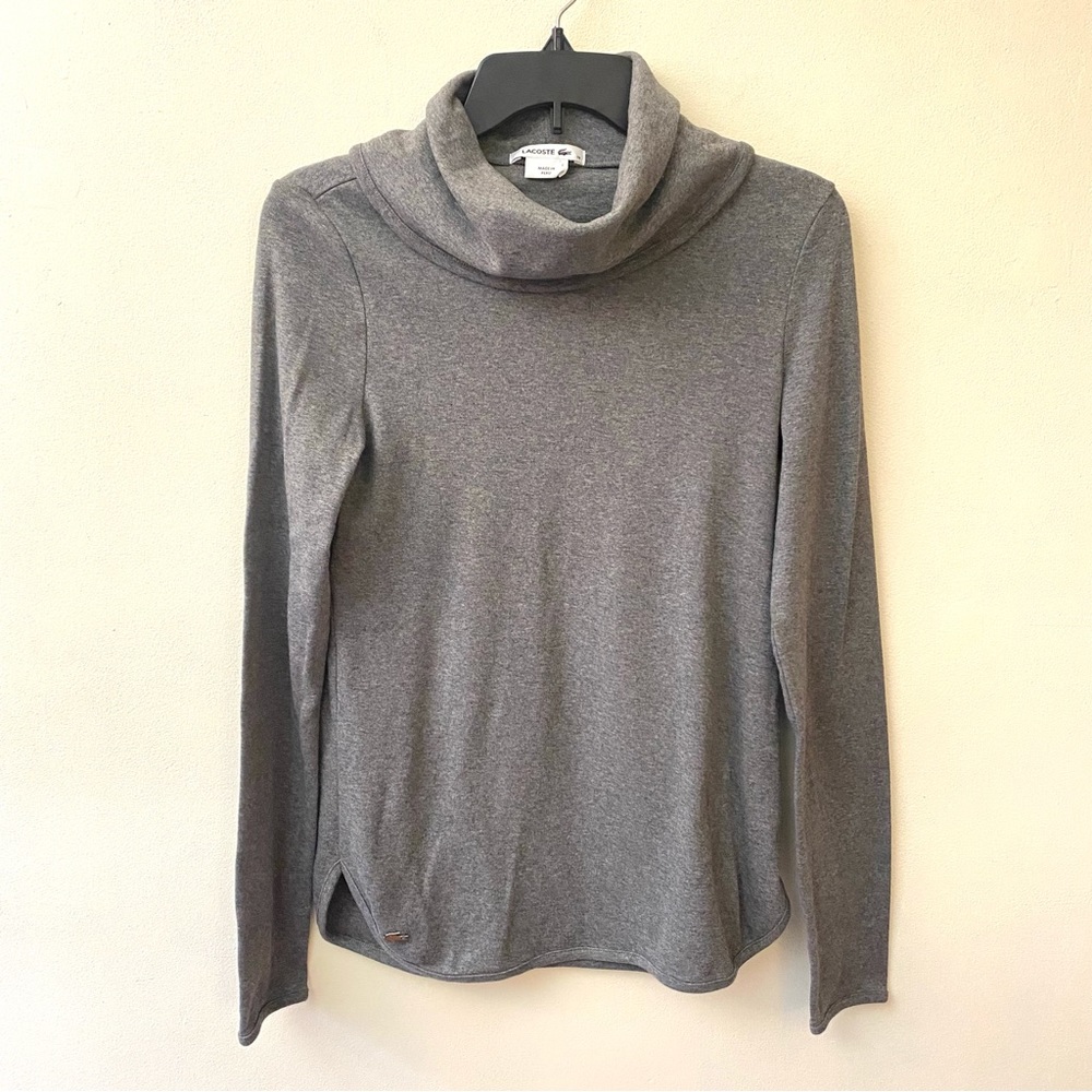 Lacoste gray cotton Devanlay turtleneck shirt size 38 = medium
